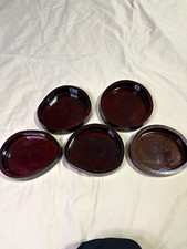 MCM Vintage Exotic Hardwood Biomorphic Bowls Set of 5 Made in Brazil 6