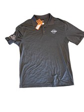 NWT Harley Davidson Men's Moisture Wicking Performance Polo Shirt Gray Xl picture
