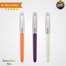 3 Jinhao 86 Fountain Pen Set (Orange, Purple and White Resin) Extra Fine Nib ... picture