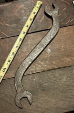 Antique Double Open Ended 13” Curved Wrench picture