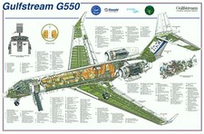 Gulfstream G550 CUTAWAY POSTER  12x18 inch picture