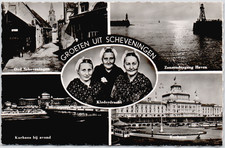 Netherlands Scheveningen 1950s Groeten Women Dutch Real Photo RPPC Postcard picture