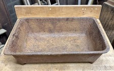 Antique Clay Hog House Cast Iron Feeder Trough Farm Rare Decor Planter picture