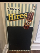 Vintage Original Hires Root Beer Metal Chalkboard Sign Drink Hires 30” picture