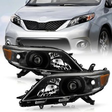 - for 2011-2020 Toyota Sienna Halogen W/O LED DRL Black Projector Headlights Hea picture