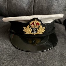 WW2 Royal Navy Officer’s Cap Compton Webb Sz 56 White Top picture