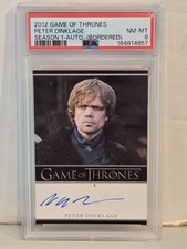 2012 Game of Thrones Season 1 Peter Dinklage Autograph Bordered PSA NM-MT 8 Card picture