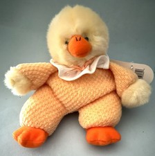 Russ Berrie plush yellow & orange duck,