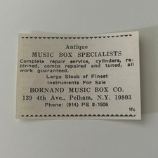 Bornand Music Box Co Antique Music Box Specialists Pelham NY 1973 Ad SAI4-S81 picture