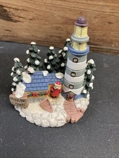 Crystal Falls Vtg 70s Highland Light Santa Lighthouse Cottage Nib Figurine Beach picture