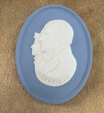 Wedgwood Jasperware President Benjamin & Anna Harrison Oval 2.25
