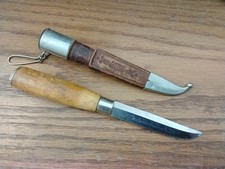 VINTAGE Luomanen & kumppanit (L & K) FINNISH PUUKKO CARVED CURLY BIRCH KNIFE C picture