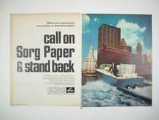 Vintage 1960s Sorg Paper Advertising Print Ad Boat Cityscape MOD picture
