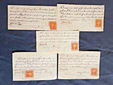 1865 1866 1867 1868 1869 Civil War Era Receipt Lot 5 w Revenue Stamp Hart Finney picture