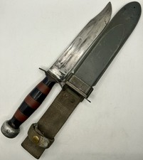 WW2  (RCC) USN MK2 fighting knife, 1944 NORD Scabbard Custom Theatre Made Handle picture