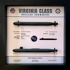 Virginia Class Block V with VPM, Submarine Memorial Display Shadow Box, SSN-803 picture