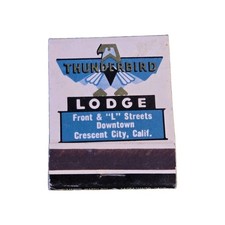 Vintage Thunderbird Lodge Motel Hotel Crescent City Matchbook Matches picture
