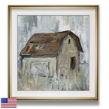 Renditions Gallery Barn At Dusk Framed Wall Art Gold Frame Giclee Print picture