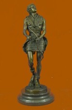 Handmade Bronze Sculpture God Apollo Nude Young Man Hunter Bow  Arrow Artwork picture