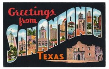 Greetings San Antonio TX Postcard Texas picture