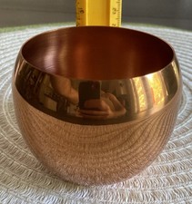 Vintage Coppercraft Guild Copper Cup Bowl Roly Poly Etched Band USA Taunton MA picture