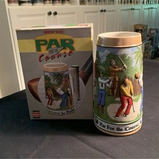 Budweiser Sports Series Par For the Course Ceramic Beer Stein Golf Theme 1992 picture