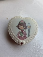 Avon Precious Moments 1997 Porcelain January Birthstone Heart Trinket Box picture
