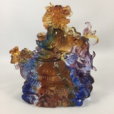 Liuli Crystal Glass Feng Shui Dragon Ornament – Wealth Bringing Home Decor picture
