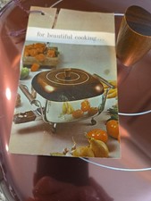 Vtg Wear-Ever Hallite Electric Aluminum Skillet with Copper Lid  Walnut Handles picture