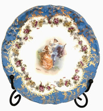 Antique Victoria Carlsbad Austria Fragonard Courting Couple Small 6.25