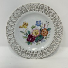 Rossetti Vintage Hand Painted Reticulated Floral Plate 6 1/4