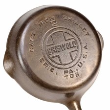 Vintage Griswold No 2 (703) Cast Iron Skillet Restored Condition picture