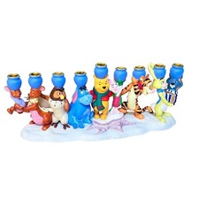 Rare VTG Disney Winnie the Pooh Friends Ceramic Hanukkah Menorah Hanukkiah Boxed picture
