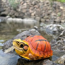 Animal Heavenly Body Chinese Three-striped Box Turtle Cuora Statue picture