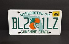 FLORIDA PERMANENT LICENSE PLATE — BL2 🍊 1LZ — SUNSHINE STATE picture