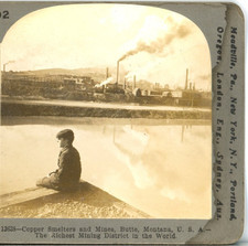 Copper Smelters & Mines, Butte, Montana-Keystone Stereoview R69 picture