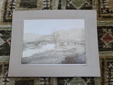 Antique 1897 Photograph Bridge Over River California Landscape Western USA picture