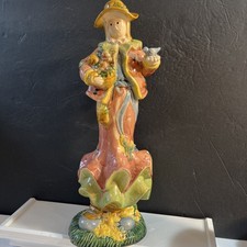 vintage glazed 16” ceramic Scarecrow figurine picture