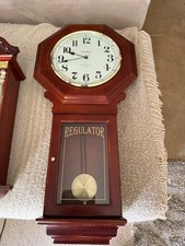 Seth Thomas Regulator Wall Clock Drop Octagon Wood Case Timepiece picture