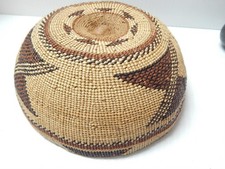 MINT FINE ANTIQUE YUROK (HUPA) CALIFORNIA BASKET HAT - CLEAN AND PRISTINE picture