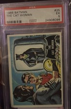 The Cat Woman - 1966 Topps Batman Black Bat #25 PSA 5 EX picture