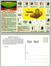 1962 Sahara Hotel Las Vegas Blackjack Rules Postcard Joseph Shepard Casino picture