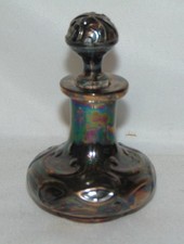 Westmoreland Perfume Bottle With Stopper Estate / Filigree Blue Carnival Glass picture