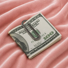 Paperclip Hand Made 18K White Gold Plated Money Clip 2.5