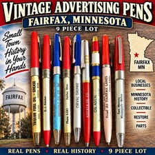 VTG Lot 9 Fairfax MN Advertising Pens Kiecker Oil Grunke Fuel Oil Repair Parts picture