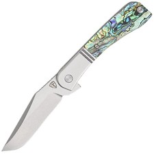 Finch Gooseneck Bolster Lock Abalone Folding 14C28N Pocket Knife GN600 picture