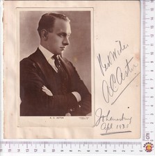 1938 A C Astor BBC Radio Actor Ventriloquist Autograph RP postcard Johannesburg picture