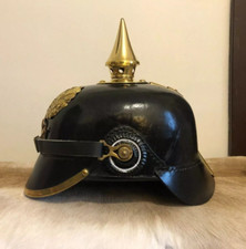 Handmade German Pickelhaube Prussian Leather Helmet Imperial Militaria Cap Gift picture
