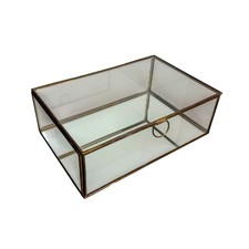 Pottery Barn Callie Glass + Brass Desk Box Display Case, 12x8 Retired - India picture