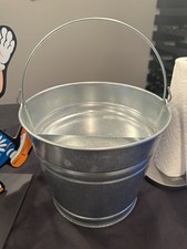 Vintage Professional 10-Quart Galvanized Metal Confetti Bucket Magic Prop - NOS picture